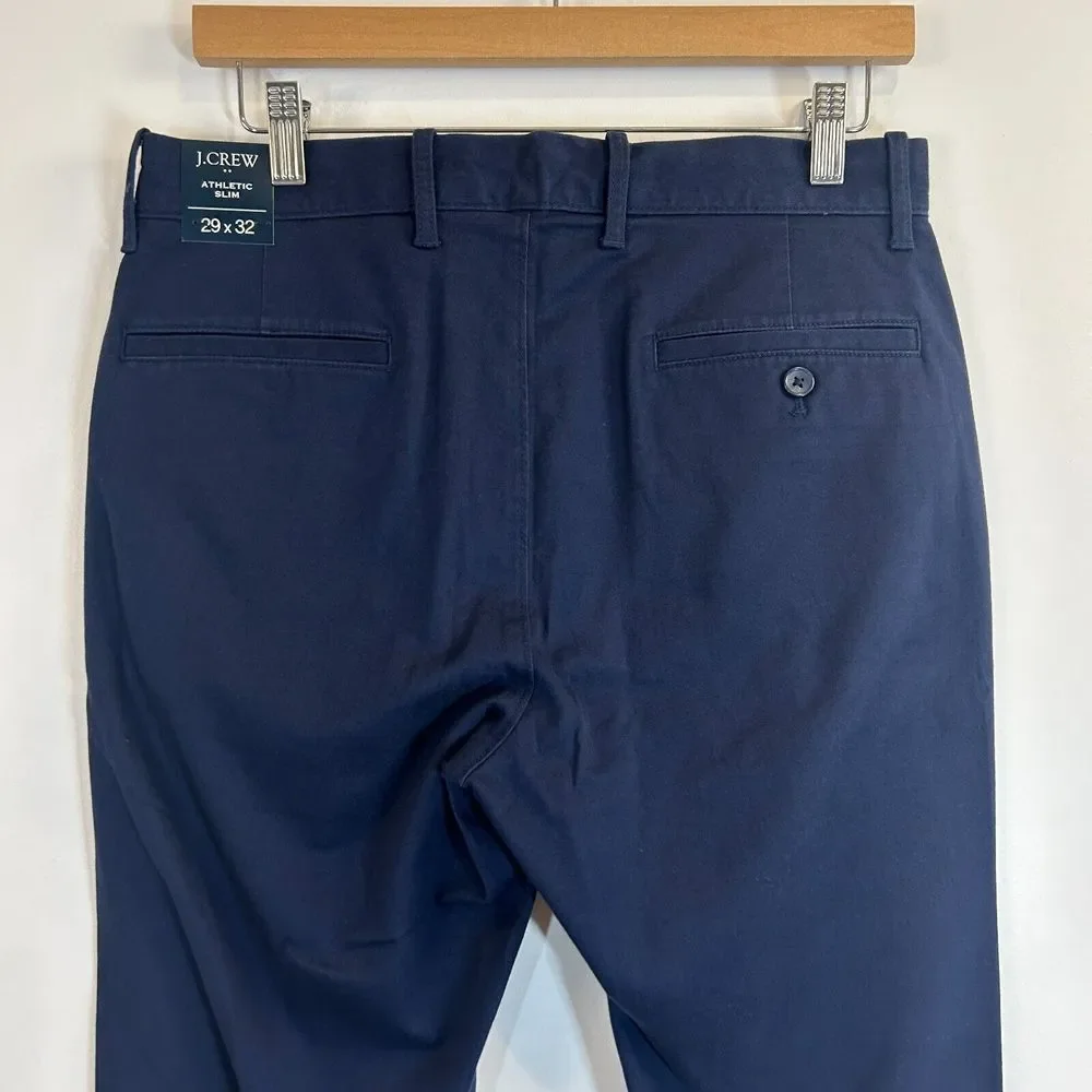 J.Crew Chino Pants Mens 39x32 Navy Blue Athletic Slim Straight Preppy Formal NWT - Picture 6 of 13